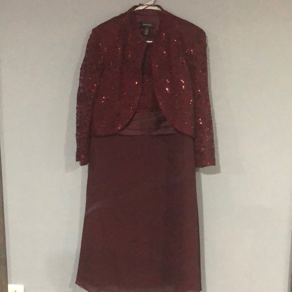 R and M Richard’s size 14 dress two piece with jacket and sequence